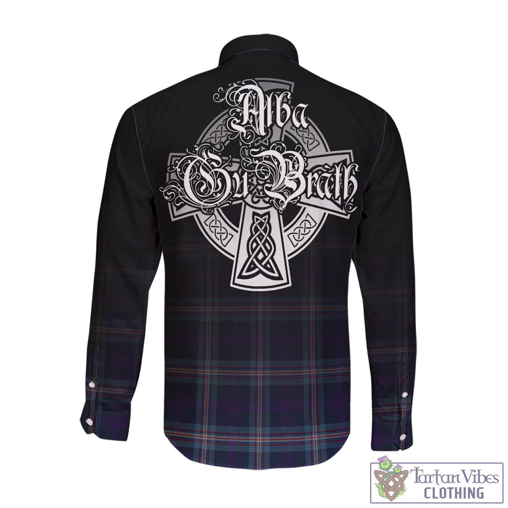 Nevoy Tartan Long Sleeve Button Up Featuring Alba Gu Brath Family Crest Celtic Inspired - Tartan Vibes Clothing