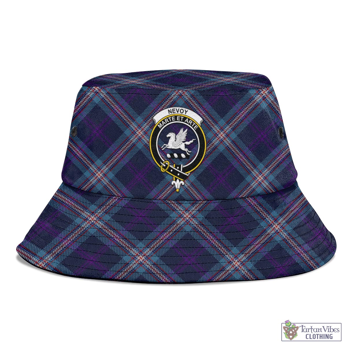 Nevoy Tartan Bucket Hat with Family Crest - Tartan Vibes Clothing