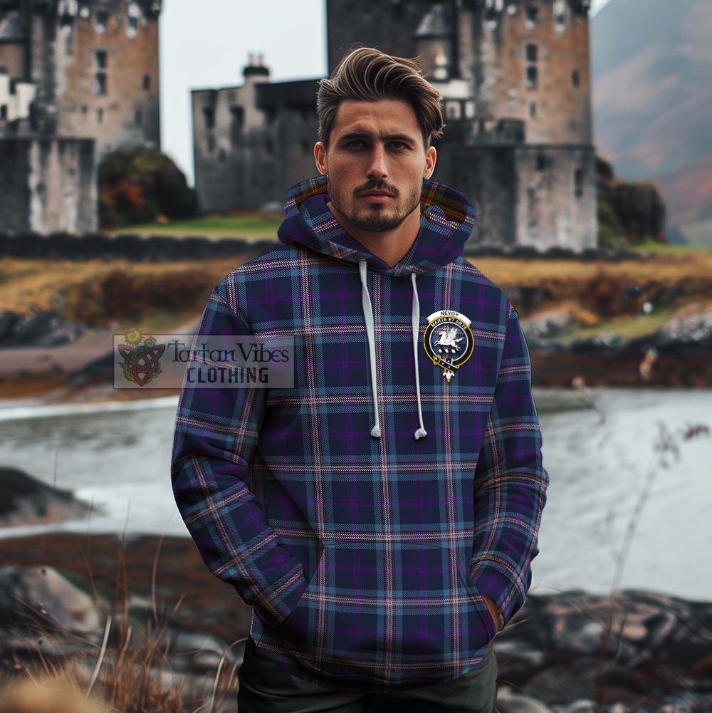 Nevoy Tartan Cotton Hoodie with Family Crest Celtic Skull Style - Tartan Vibes Clothing