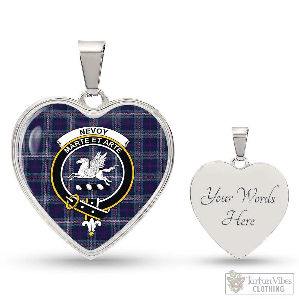 Nevoy Tartan Heart Necklace with Family Crest Luxury Necklace (Silver) Yes - Tartan Vibes Clothing