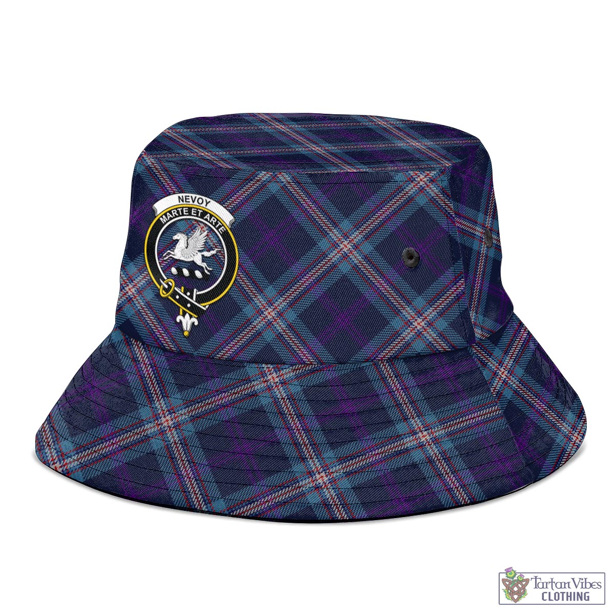 Nevoy Tartan Bucket Hat with Family Crest - Tartan Vibes Clothing