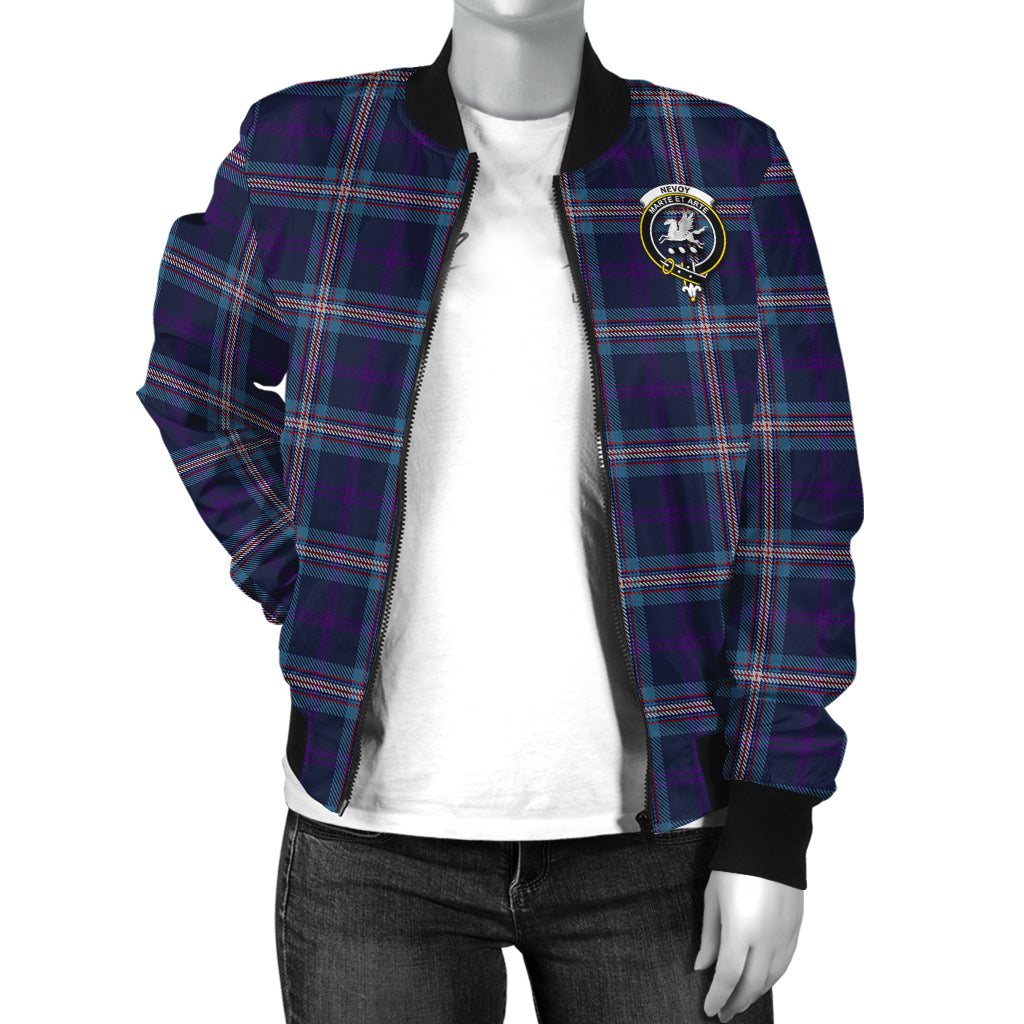 Nevoy Tartan Bomber Jacket with Family Crest - Tartan Vibes Clothing