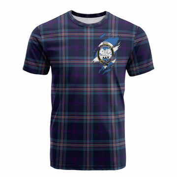 Nevoy Clan Crest In Me Tartan Cotton T-shirt Scotland Flag Style