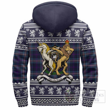 Nevoy Clan Tartan Crest Christmas Fleece Hoodie Coat of Arms Funny Style