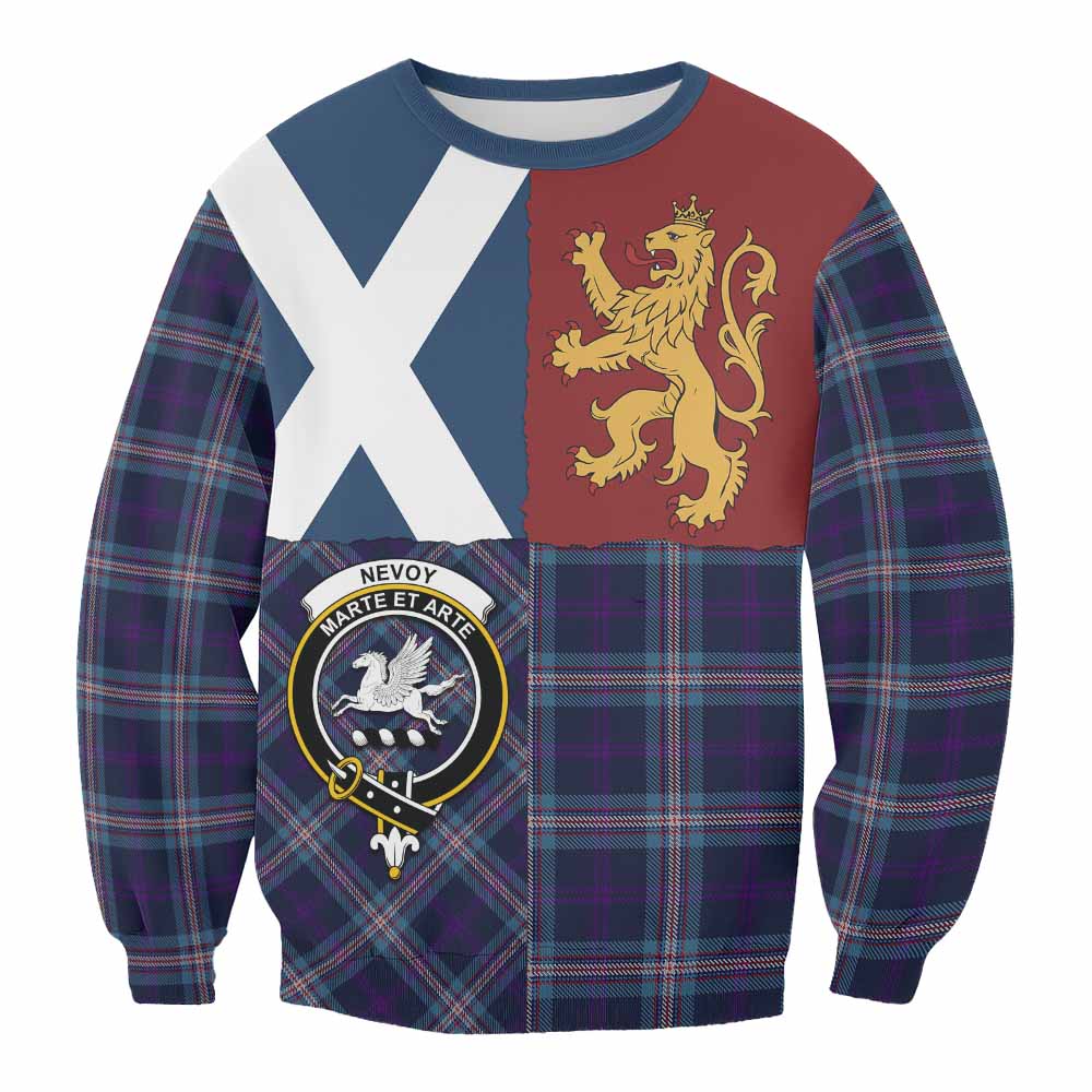 Nevoy Crest Tartan Sweatshirt with Lion Rampant Saltire Style