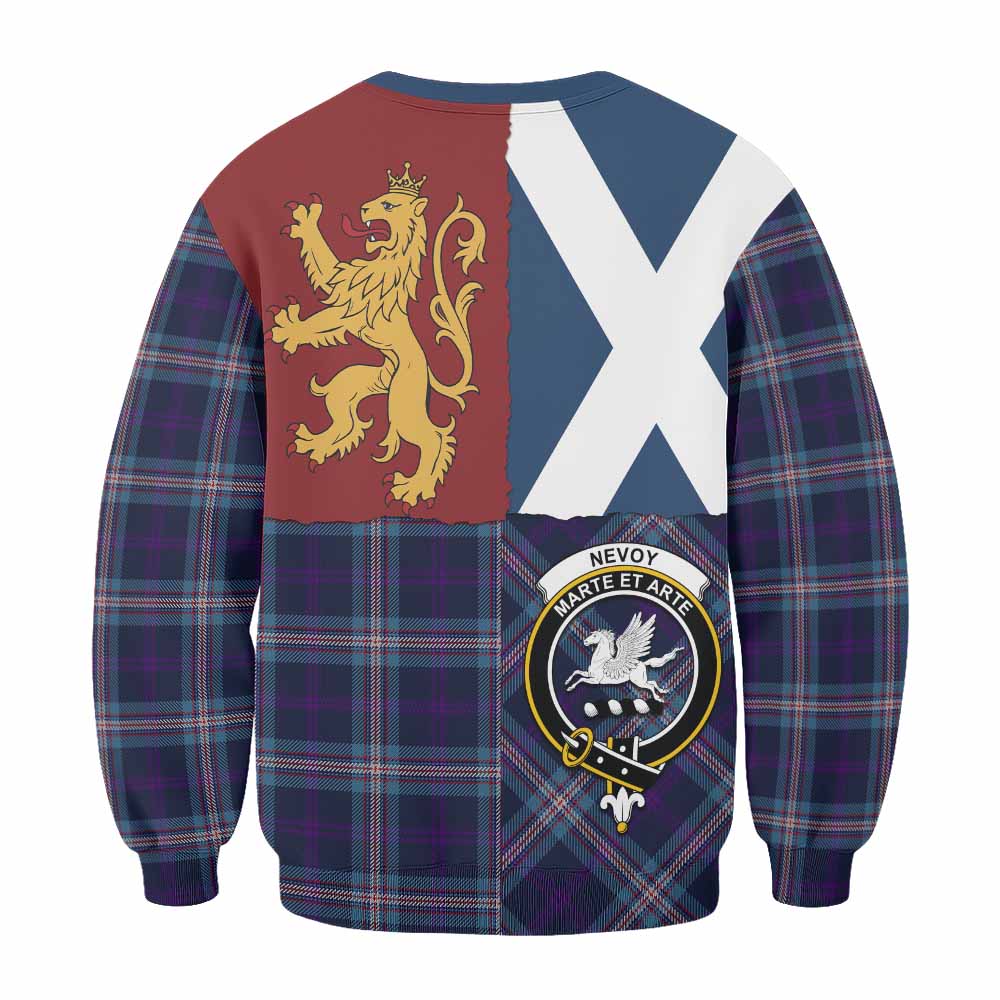 Nevoy Crest Tartan Sweatshirt with Lion Rampant Saltire Style