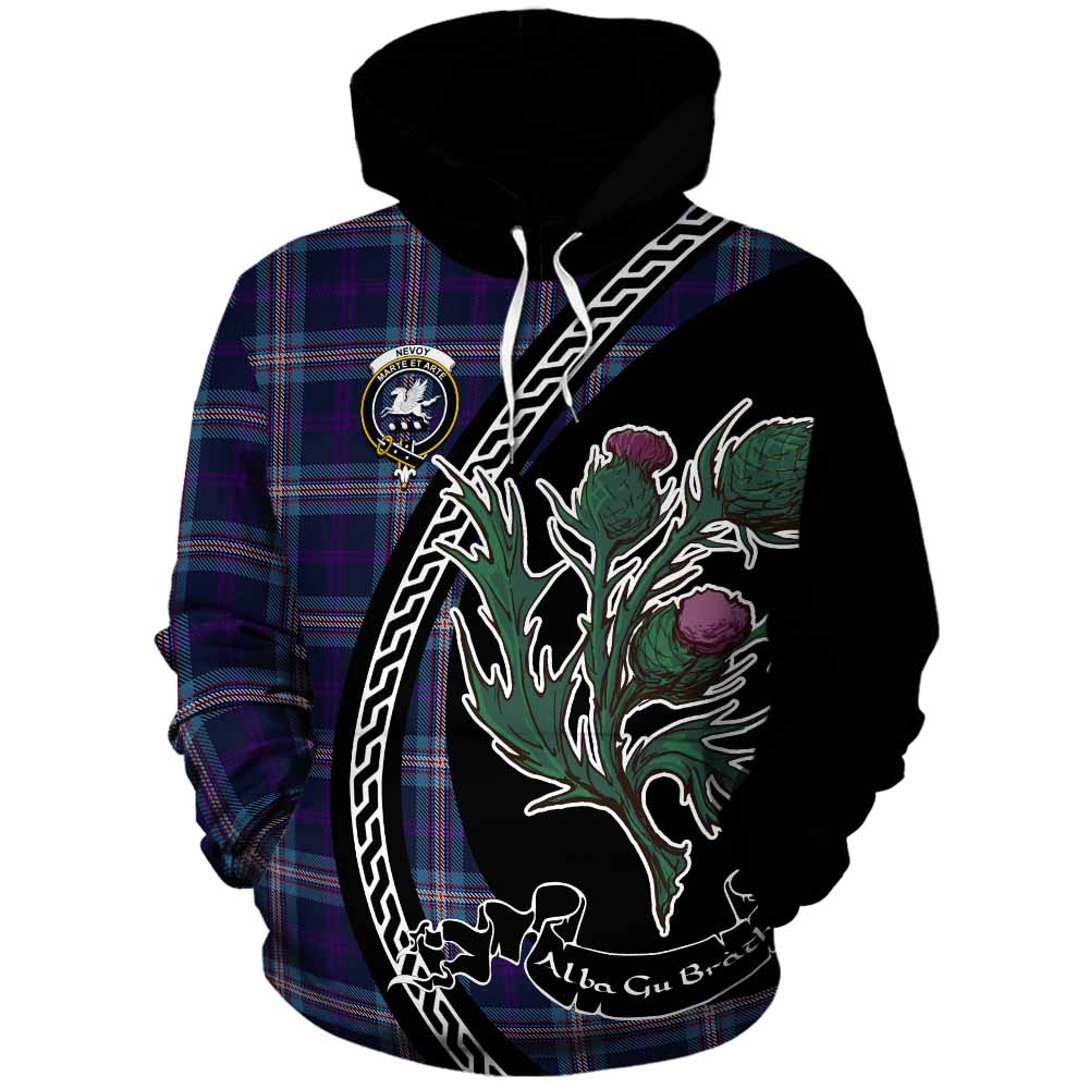 Nevoy Family Crest Tartan Cotton Hoodie Alba Thistle Inspired - Tartan Vibes Clothing