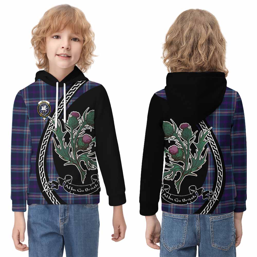 Nevoy Family Crest Tartan Kid Hoodie Alba Thistle Inspired - Tartan Vibes Clothing