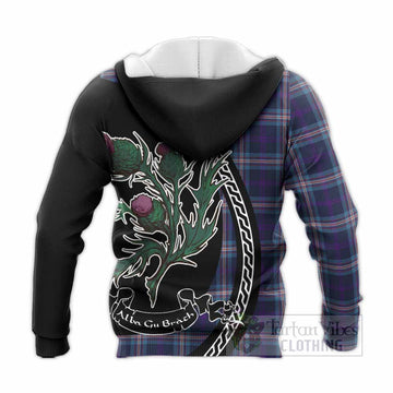 Nevoy Family Crest Tartan Knitted Hoodie Alba Thistle Inspired
