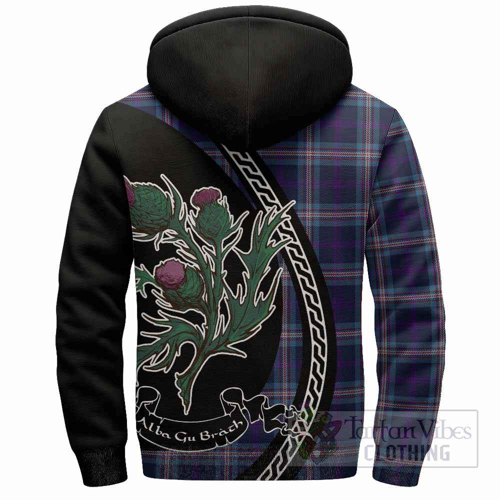 Nevoy Family Crest Tartan Sherpa Hoodie Alba Thistle Inspired - Tartan Vibes Clothing