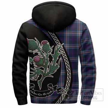 Nevoy Family Crest Tartan Sherpa Hoodie Alba Thistle Inspired