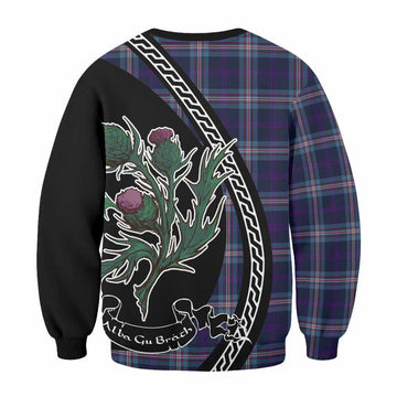 Nevoy Family Crest Tartan Sweatshirt Alba Thistle Inspired - Tartan Vibes Clothing
