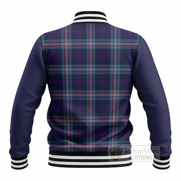 Nevoy Tartan Accent Baseball Jacket with Family Crest