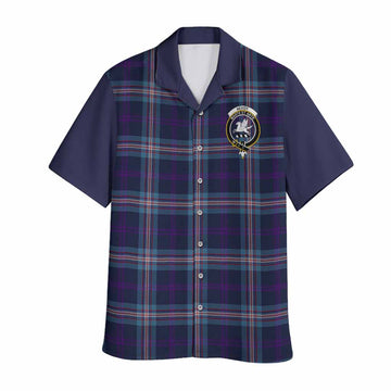 Nevoy Tartan Accent Hawaiian Shirt with Family Crest