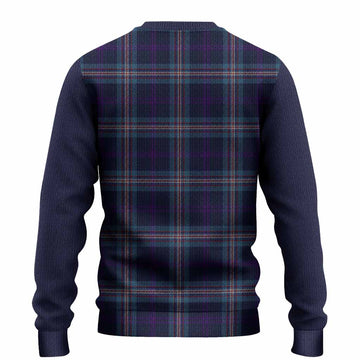 Nevoy Tartan Accent Knitted Sweater with Family Crest