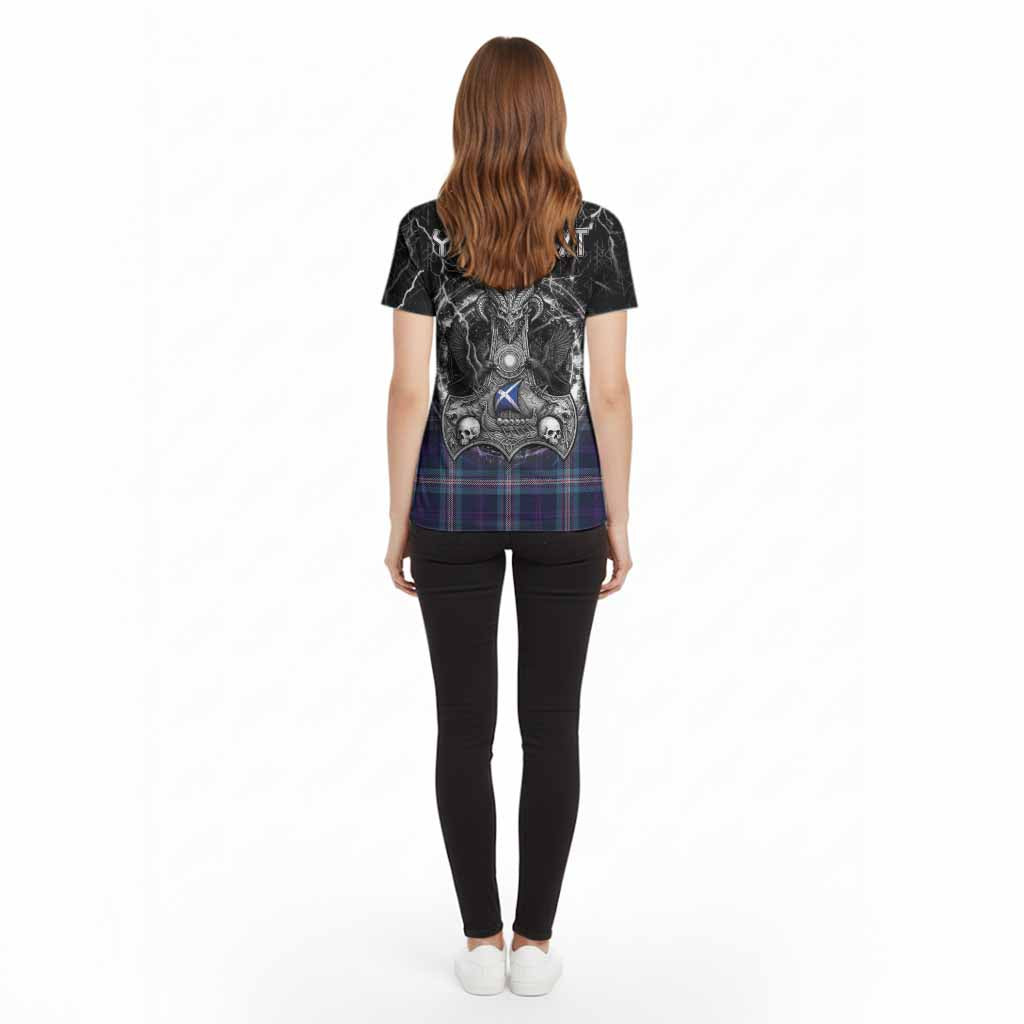 Nevoy Tartan Crest Cotton T-shirt Celtic Odin's Raven Legacy