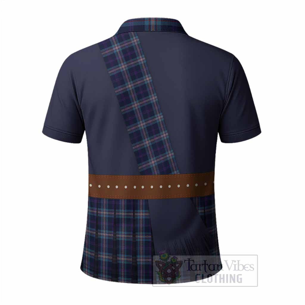 Nevoy Tartan Crest Polo Shirt Kilt Costume Style