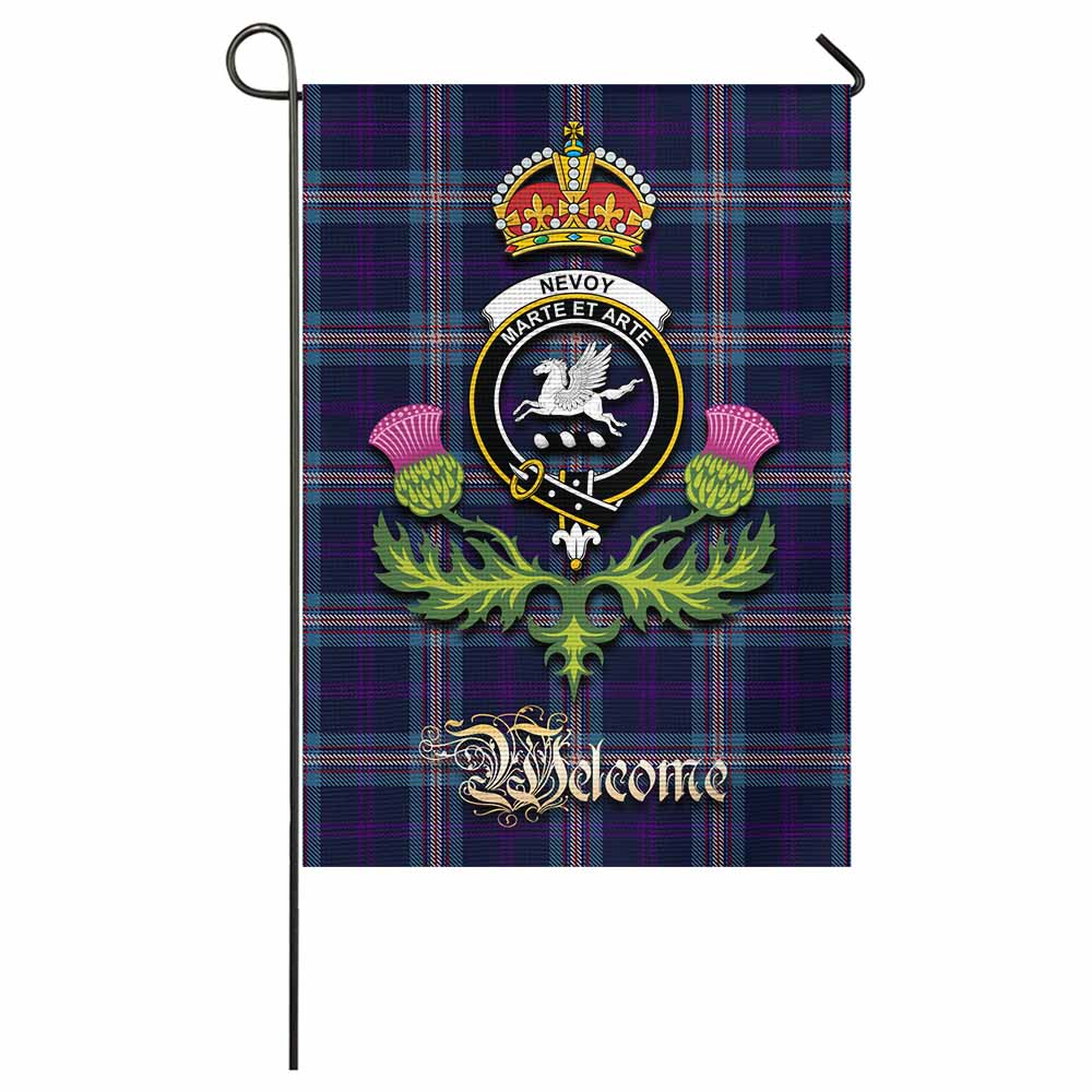 Nevoy Tartan Family Crest Garden Flag Royal Thistle Welcome Style - Tartan Vibes Clothing