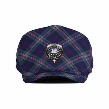 Nevoy Tartan Flat Cap, Jeff Cap Cross Style with Family Crest