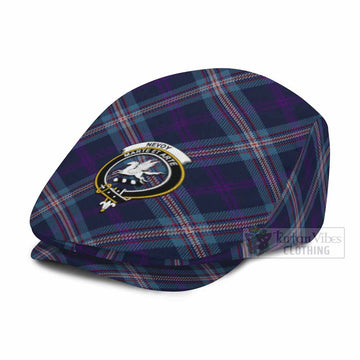 Nevoy Tartan Flat Cap, Jeff Cap Cross Style with Family Crest