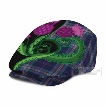 Nevoy Tartan Flat Cap, Jeff Cap Traditional Scottish Thistle
