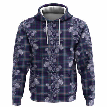 Nevoy Tartan Hoodie Seamless Scottish Thistle Flowers