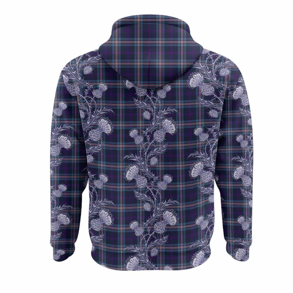 Nevoy Tartan Hoodie Seamless Scottish Thistle Flowers