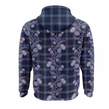 Nevoy Tartan Hoodie Seamless Scottish Thistle Flowers