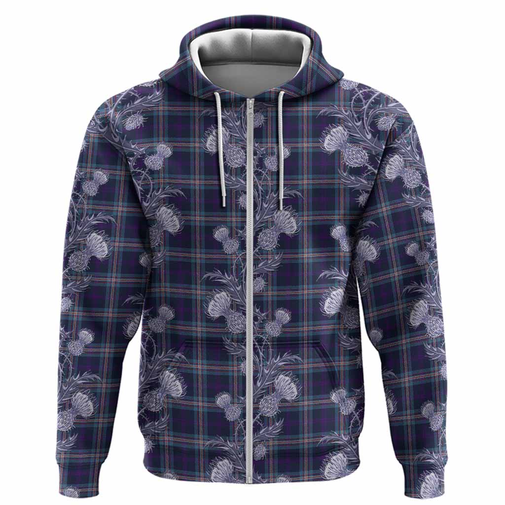Nevoy Tartan Hoodie Seamless Scottish Thistle Flowers