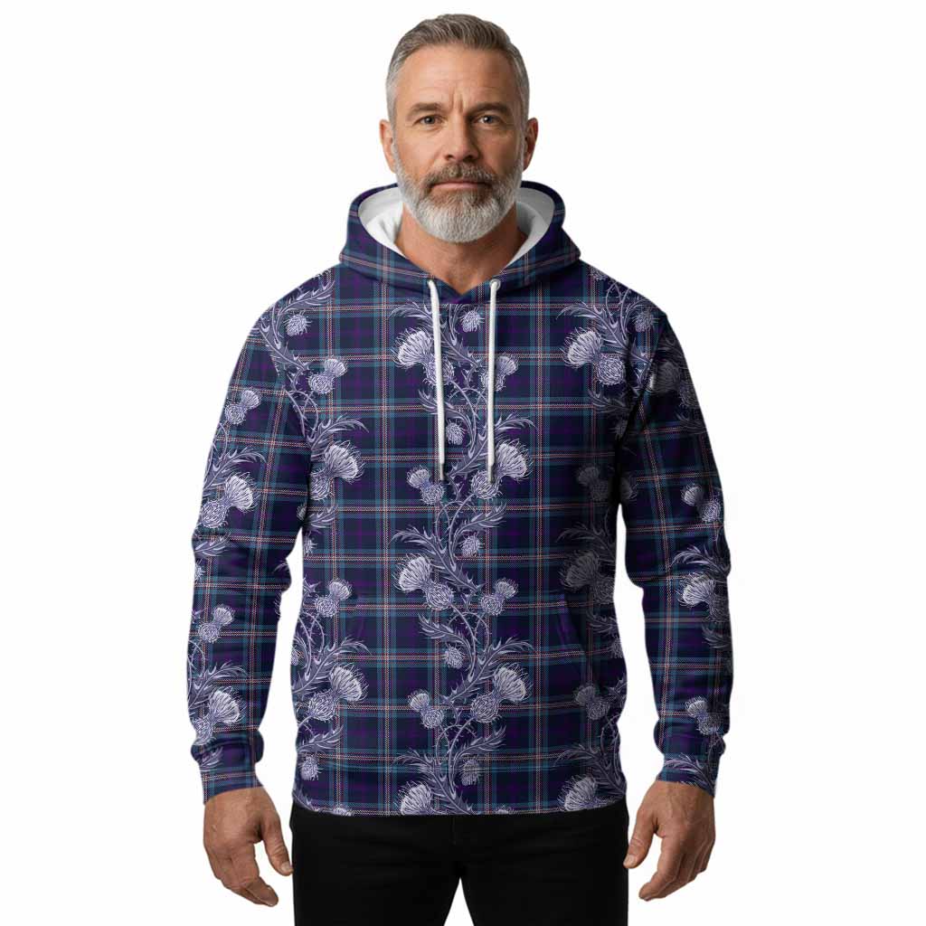 Nevoy Tartan Hoodie Seamless Scottish Thistle Flowers