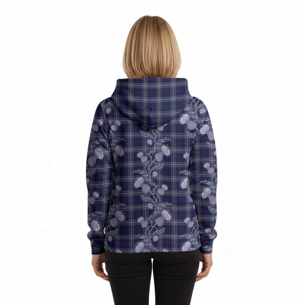 Nevoy Tartan Hoodie Seamless Scottish Thistle Flowers