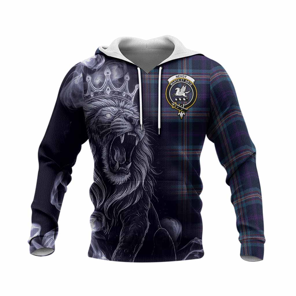 Nevoy Tartan Knitted Hoodie Roaring Lion Heritage