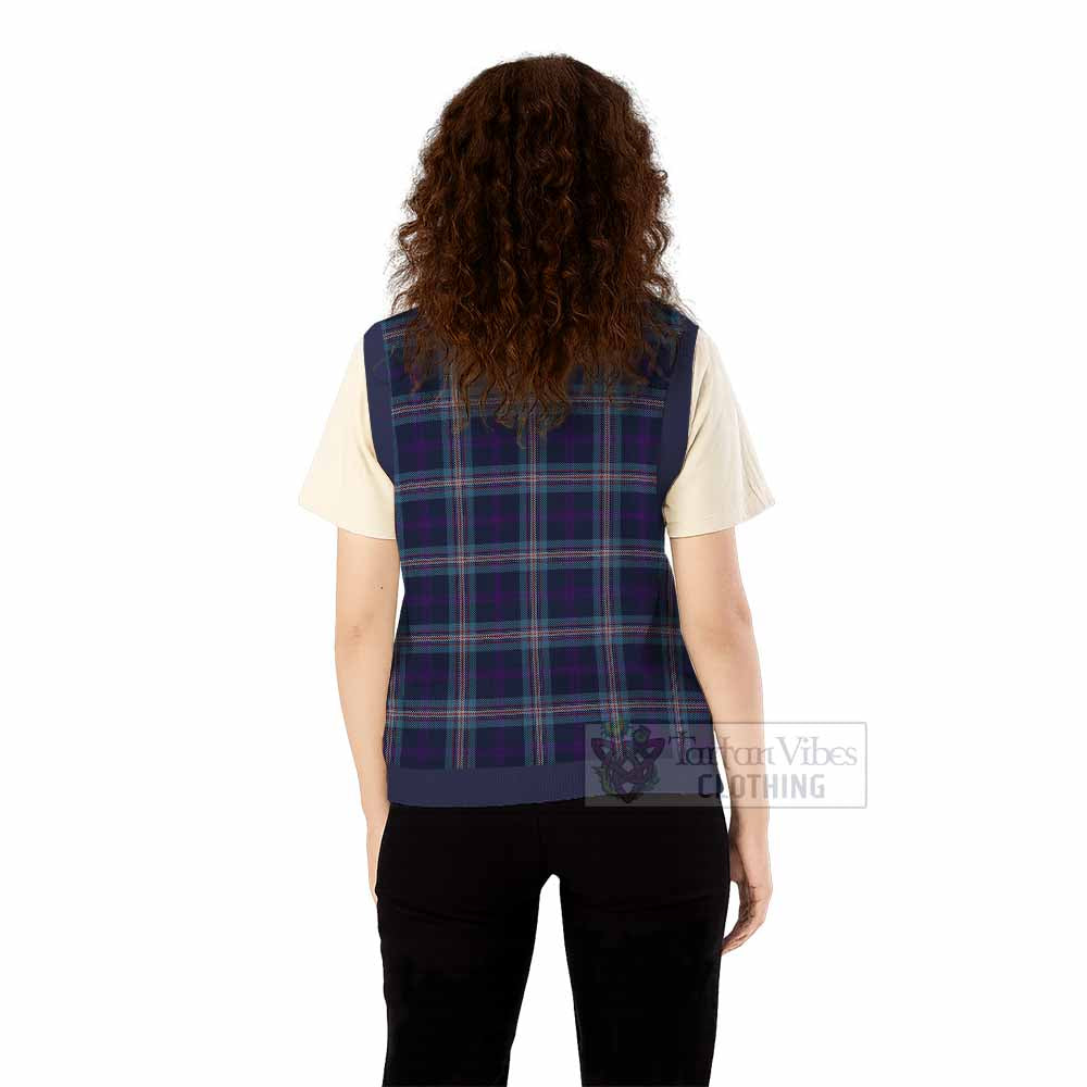 Nevoy Tartan Knitted V-Neck Vest with Family Crest - Tartan Vibes Clothing