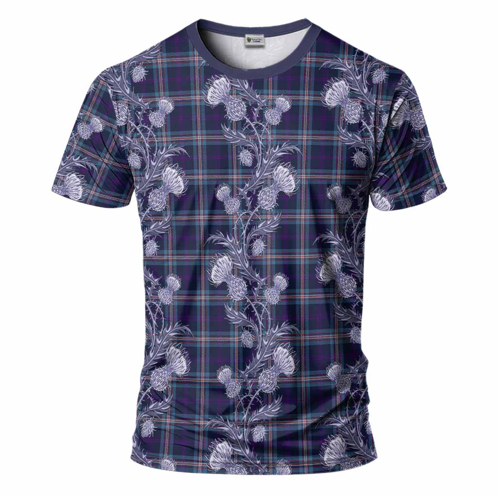 Nevoy Tartan T-Shirt Seamless Scottish Thistle Flowers
