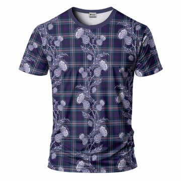 Nevoy Tartan T-Shirt Seamless Scottish Thistle Flowers