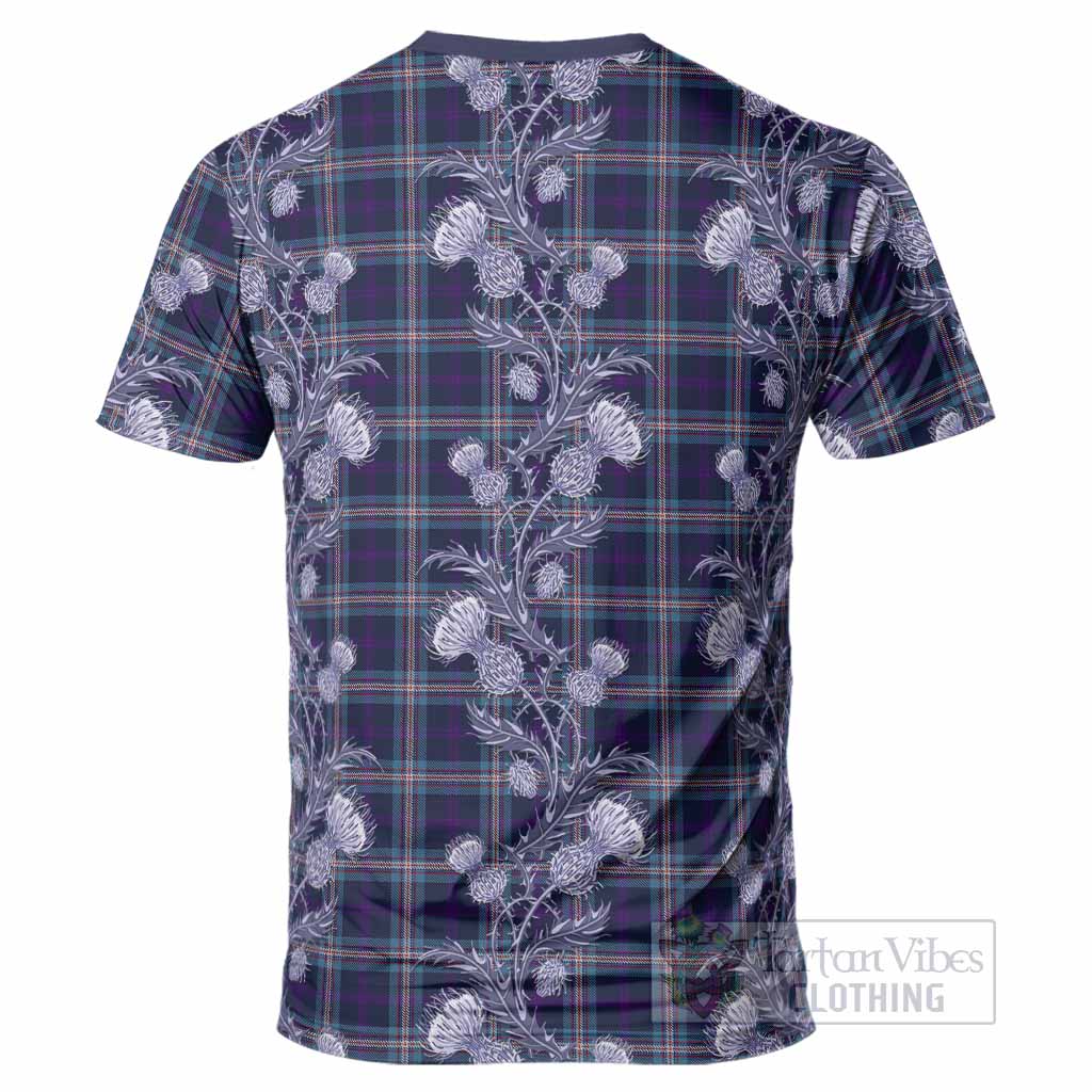 Nevoy Tartan T-Shirt Seamless Scottish Thistle Flowers