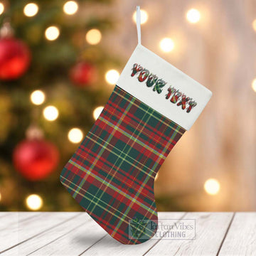 Tartan Vibes Clothing New Brunswick Province Canada Tartan Christmas Stocking with Personalized Text