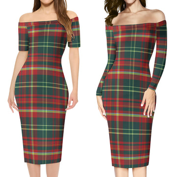 New Brunswick Province Canada Tartan Off Shoulder Lady Dress
