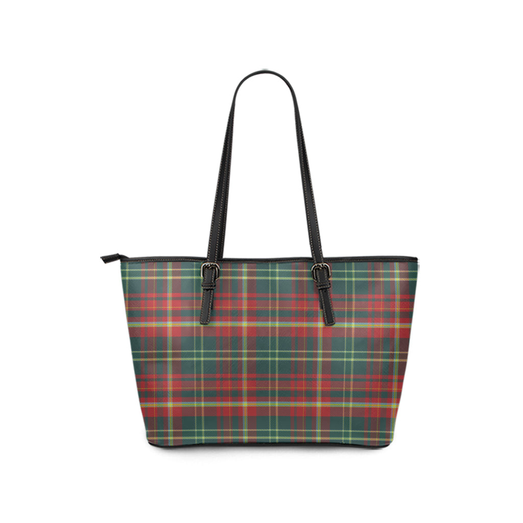 new-brunswick-province-canada-tartan-leather-tote-bag