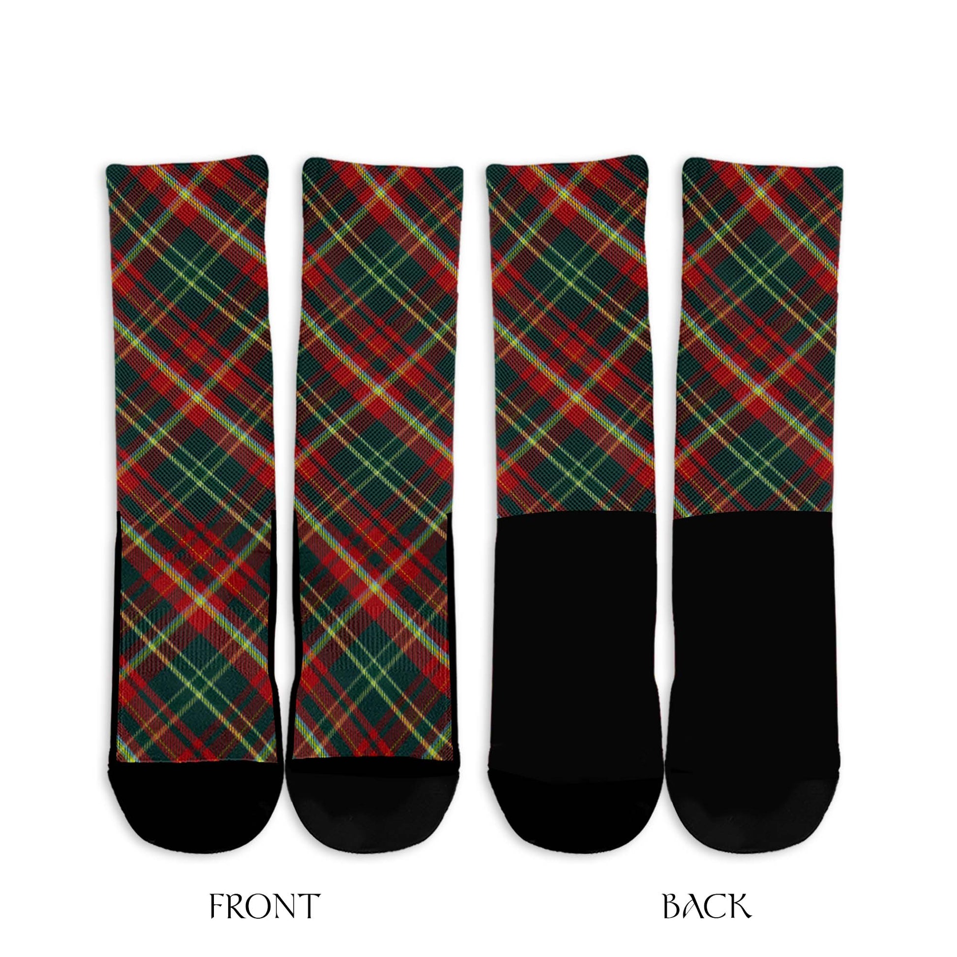 New Brunswick Province Canada Tartan Crew Socks Cross Tartan Style - Tartanvibesclothing
