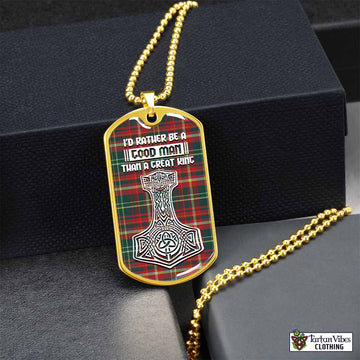 Tartan Vibes Clothing New Brunswick Province Canada Tartan Dog Tag Necklace Viking Mjolnir Style