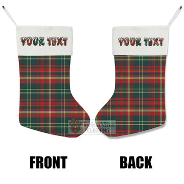 Tartan Vibes Clothing New Brunswick Province Canada Tartan Christmas Stocking with Personalized Text