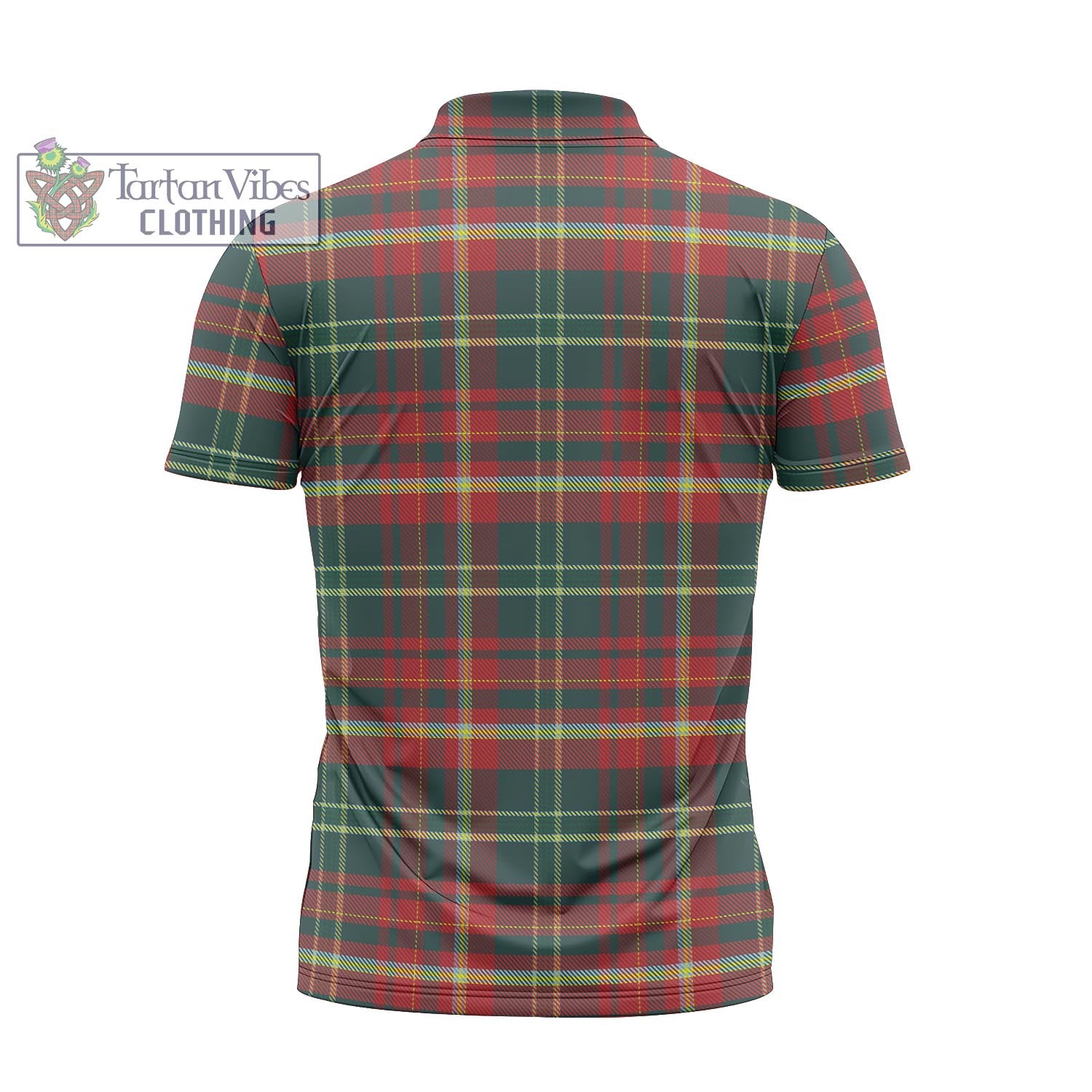 Tartan Vibes Clothing New Brunswick Province Canada Tartan Zipper Polo Shirt