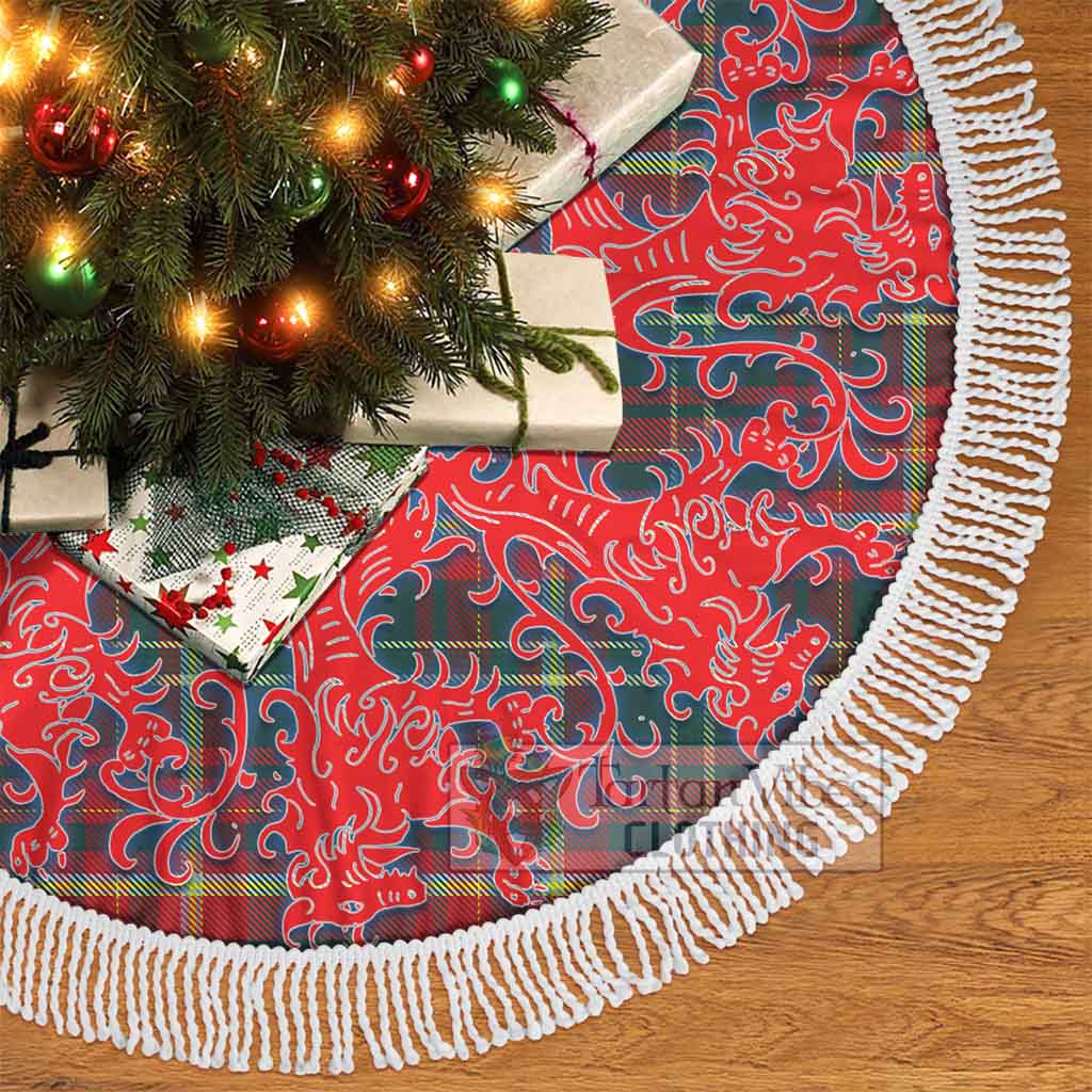 Tartan Vibes Clothing New Brunswick Province Canada Tartan Christmas Tree Skirt Lion Rampant Style