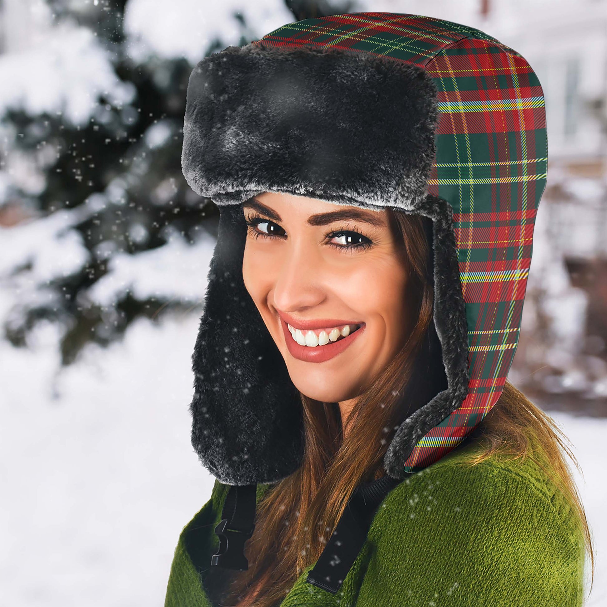 New Brunswick Province Canada Tartan Winter Trapper Hat - Tartanvibesclothing