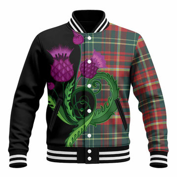 New Brunswick Province Canada Tartan Baseball Jacket Traditional Scottish Thistle