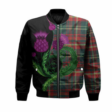 New Brunswick Province Canada Tartan Bomber Jacket Traditional Scottish Thistle