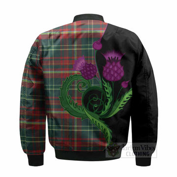 New Brunswick Province Canada Tartan Bomber Jacket Traditional Scottish Thistle