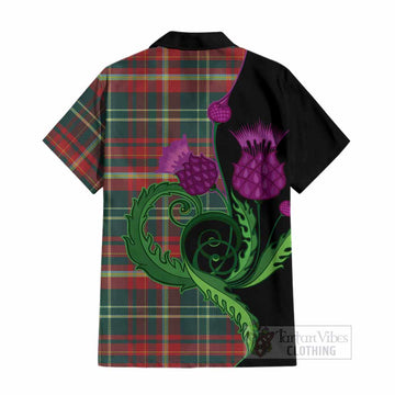New Brunswick Province Canada Tartan Cotton Hawaiian Shirt Traditional Scottish Thistle