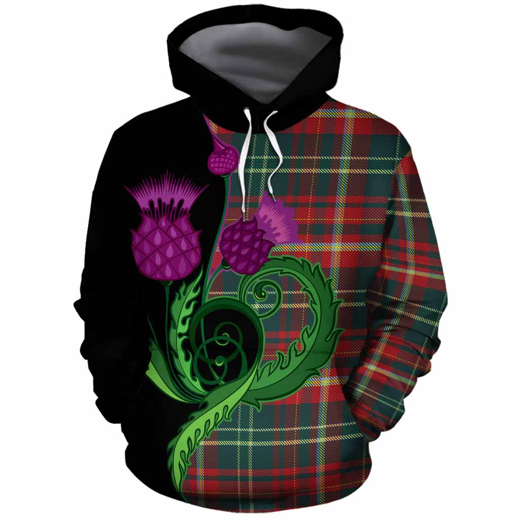 New Brunswick Province Canada Tartan Cotton Hoodie Traditional Scottish Thistle